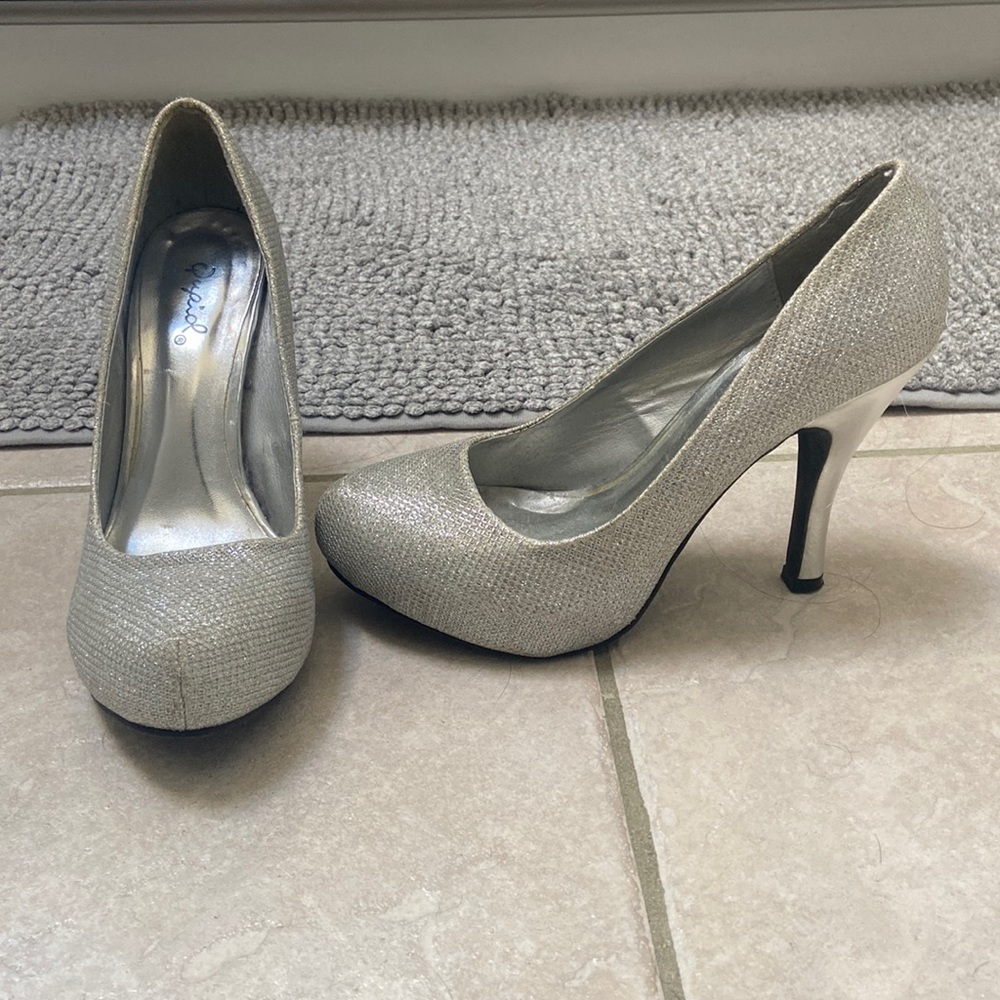Silver Shimmer Heels